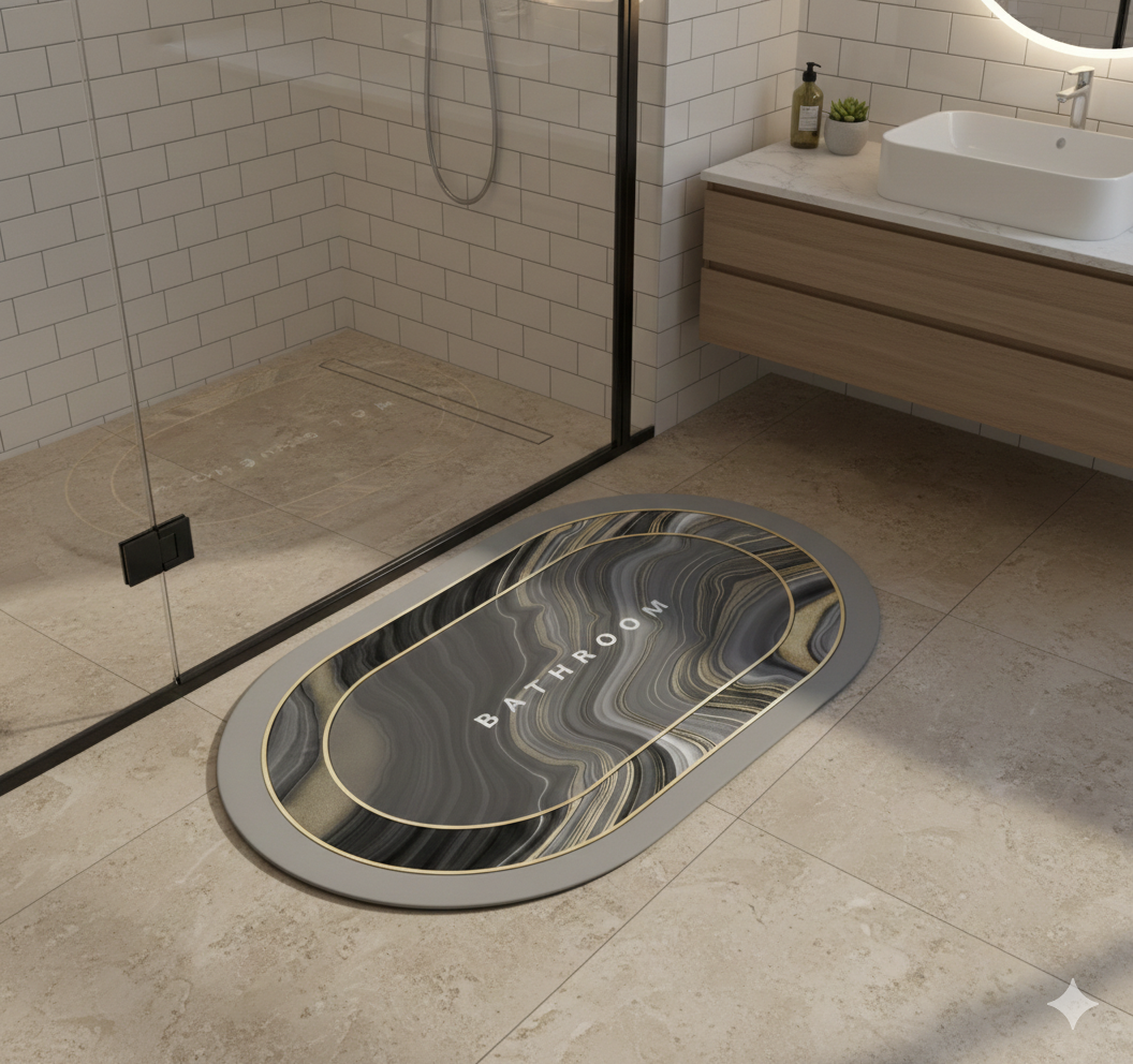 Golden Noir Marble Bath Mat