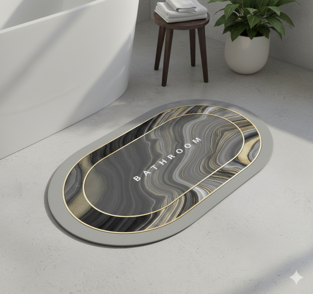 Golden Noir Marble Bath Mat