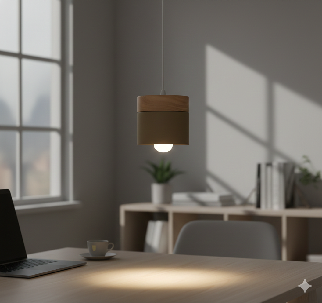 Aura Wood & Iron Pendant