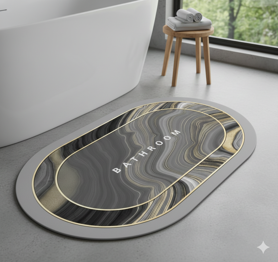Golden Noir Marble Bath Mat