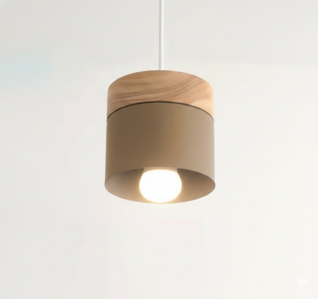 Aura Wood & Iron Pendant