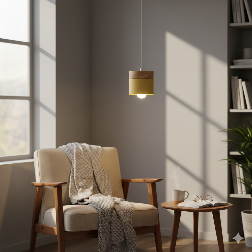 Aura Wood & Iron Pendant