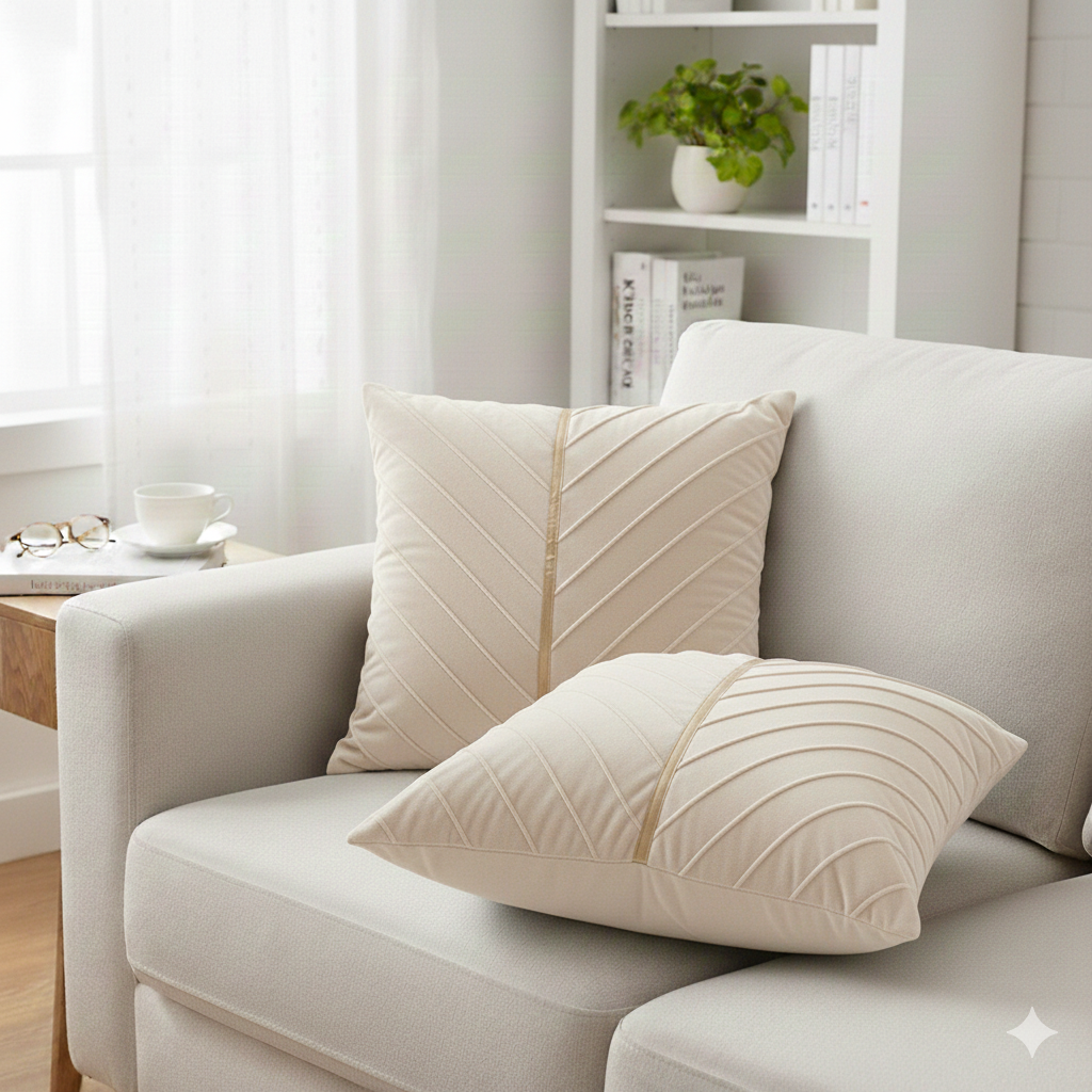 Velvet Horizon: Premium Embossed Pillow Case