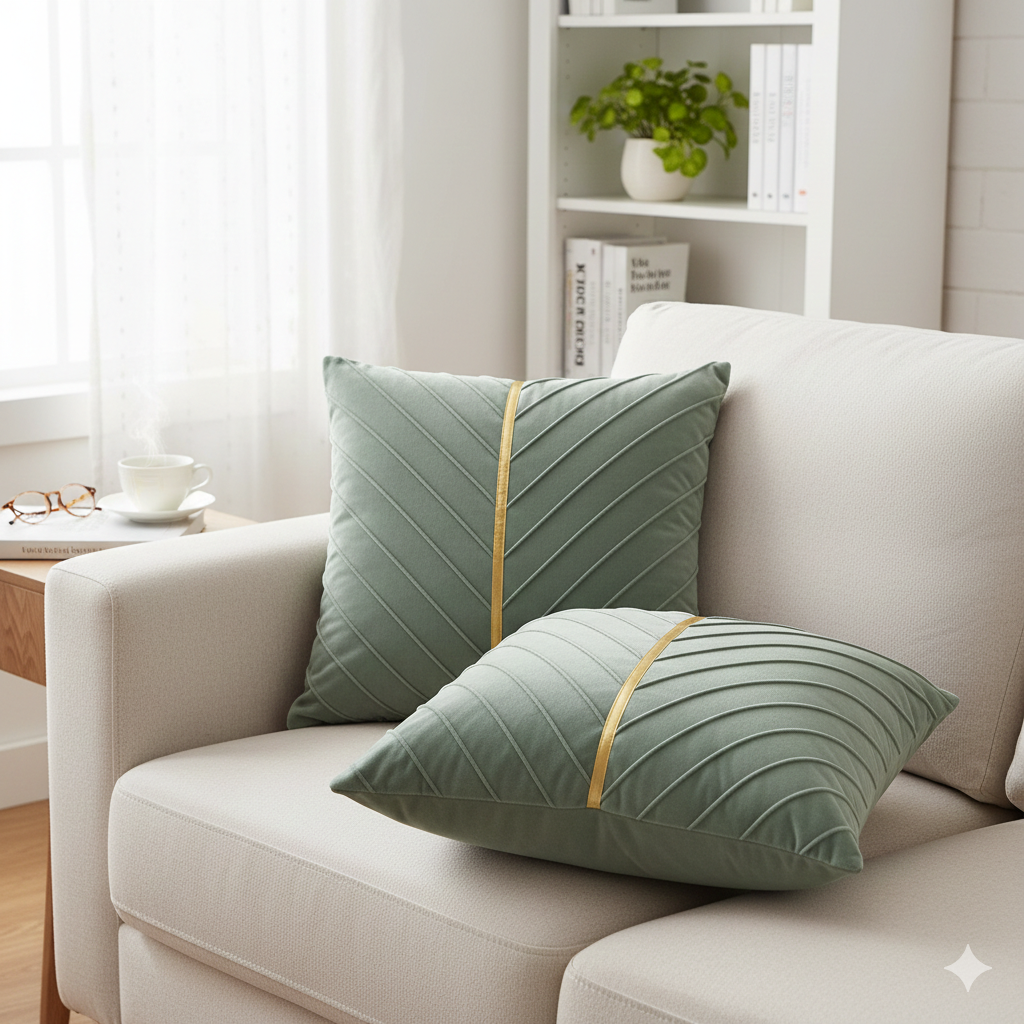 Velvet Horizon: Premium Embossed Pillow Case