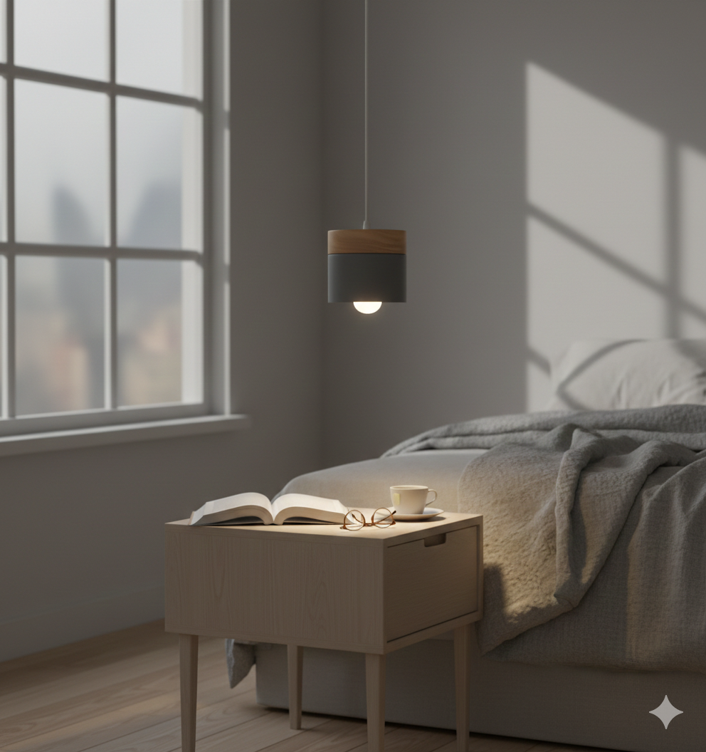 Aura Wood & Iron Pendant